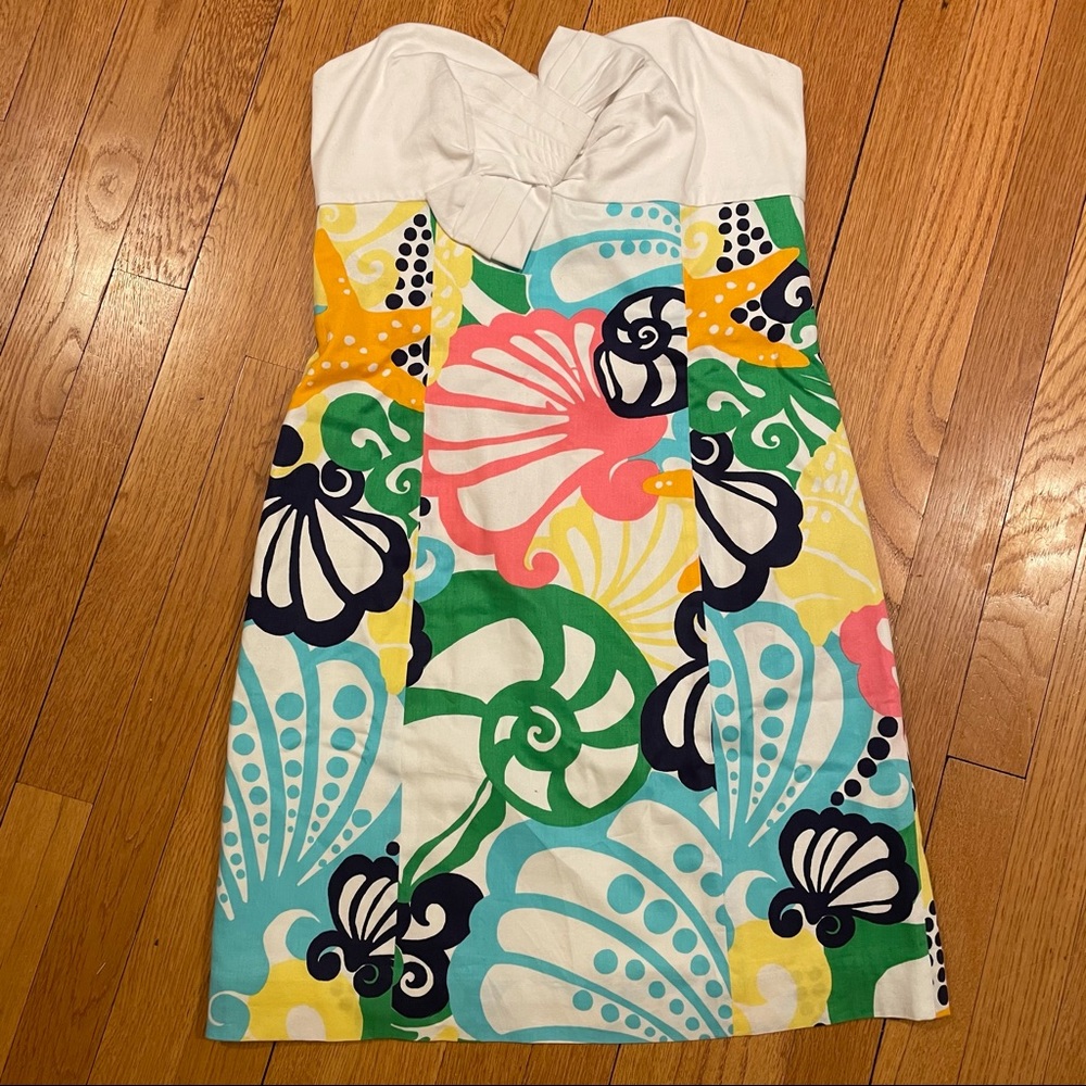 LILY PULITZER KRISSA STRAPLESS PRINT DRESS